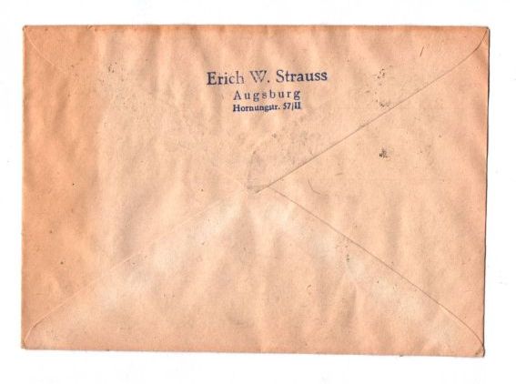 Brief 1948 Friedberg Augsburg nach Frankfurt Mischfrankatur