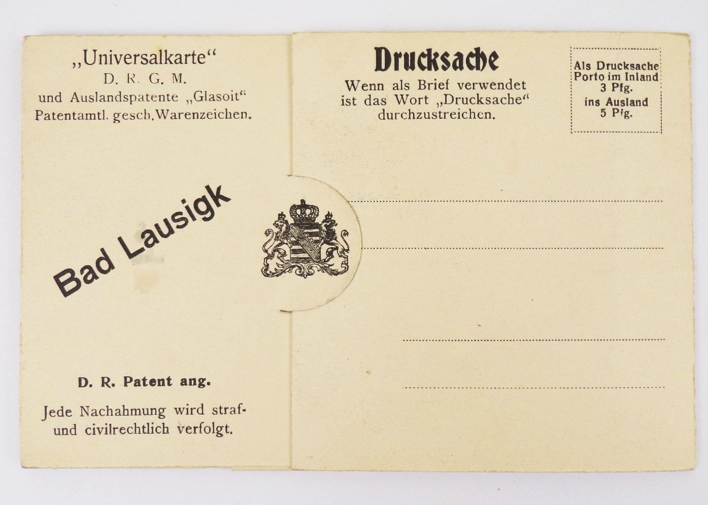 Bad Lausigk Villenkolonie Universalkarte Aufklapp Ak um 1910