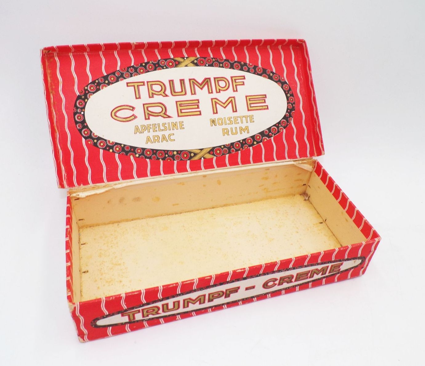 Alter Karton Trumpf Creme Pralinen Schachtel 1930 er Reklame Sammler Alter Karton Trumpf Creme Pralinen Schachtel 1930 er Reklame Sammler