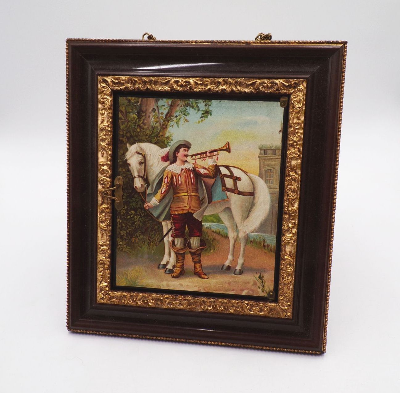 Altes Spiegel Bild Stehrahmen Kitsch Antik Nachttisch Frisiertisch 