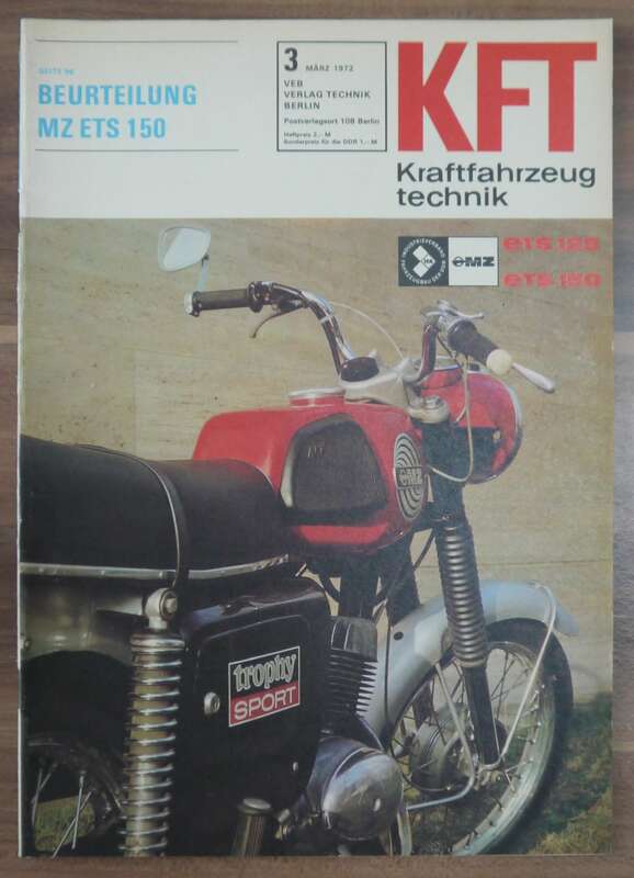 Beurteilung MZ ETS 150 Heft KFT März 1972 VEB Verlag MZ ETS 125 150 Zeitschrift DDR