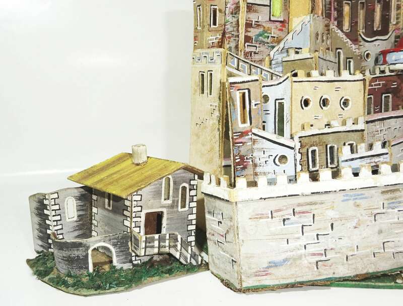 Uralt Jerusalem aus Pappe um 1900 Weihnachten Deko 