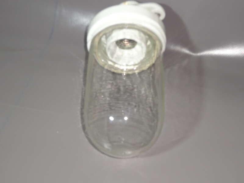 Alte Glaskolbenlampe Glas Porzellan Deckenlampe Pendelleuchte Vintage