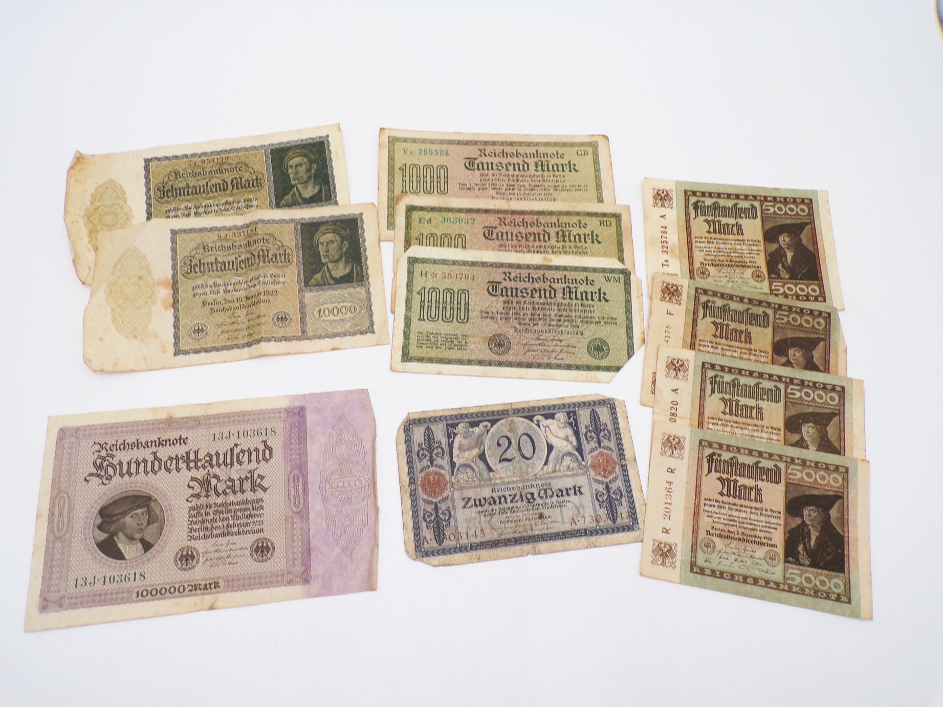 Konvolut alter Inflation Geldscheine Deutsches Reich Konvolut alter Inflation Geldscheine Deutsches Reich