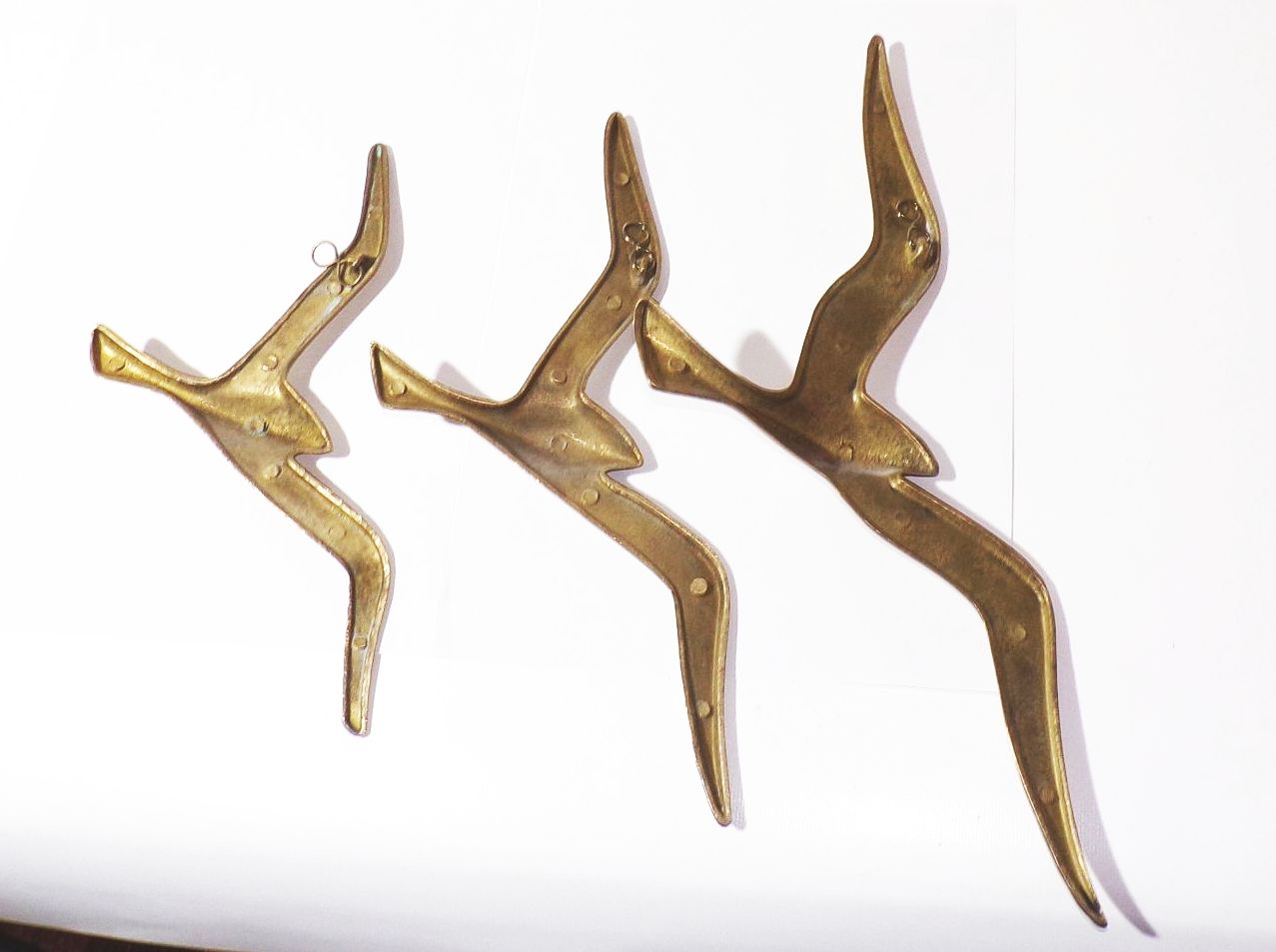 Vögel DDR Wandbild Wandrelief Messing Möwen Deko