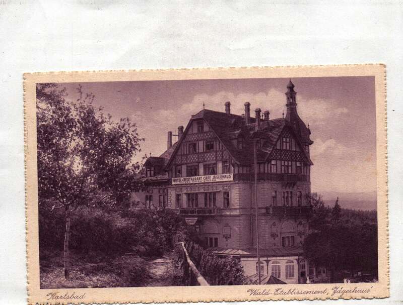 Ak Karlsbad Wald Etablissement Jägerhaus 1939