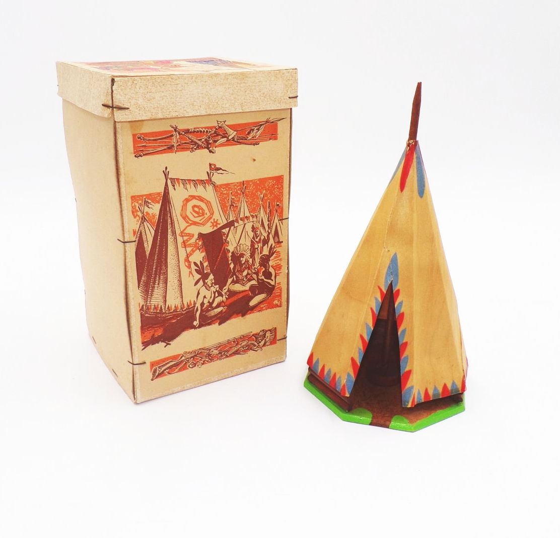 Altes Indianer Tipi Indianerzelt mit Originalkarton DDR
