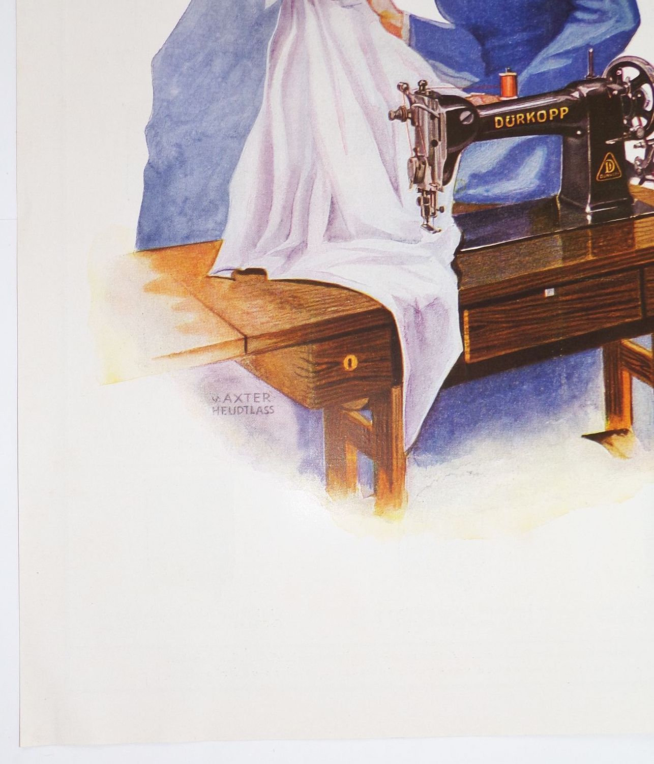 Werbe Druck Dürkopp Nähmaschine Axter Heudtlass 1930er 