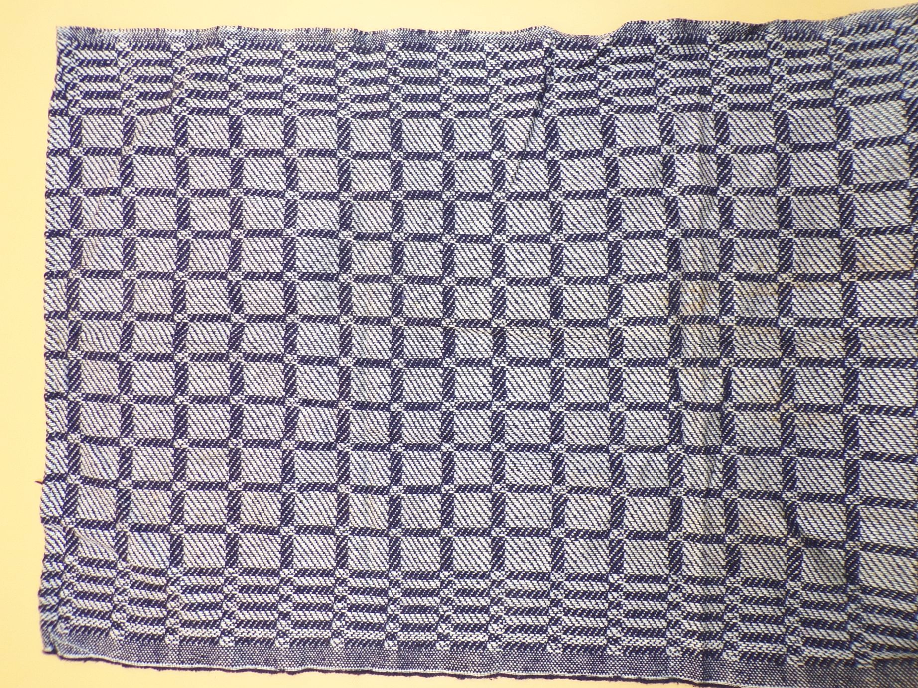 Altes Grubentuch bau weiß Karo Muster Werkstatt Oldtimer Tuch 3 Stück