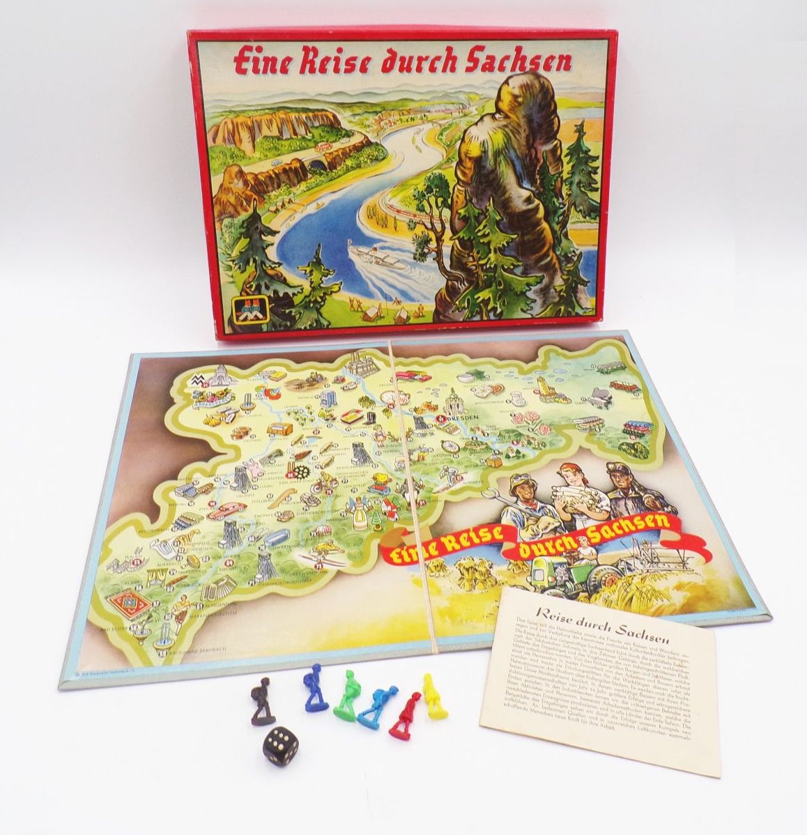Brettspiel Eine Reise durch Sachsen 1957 DDR 