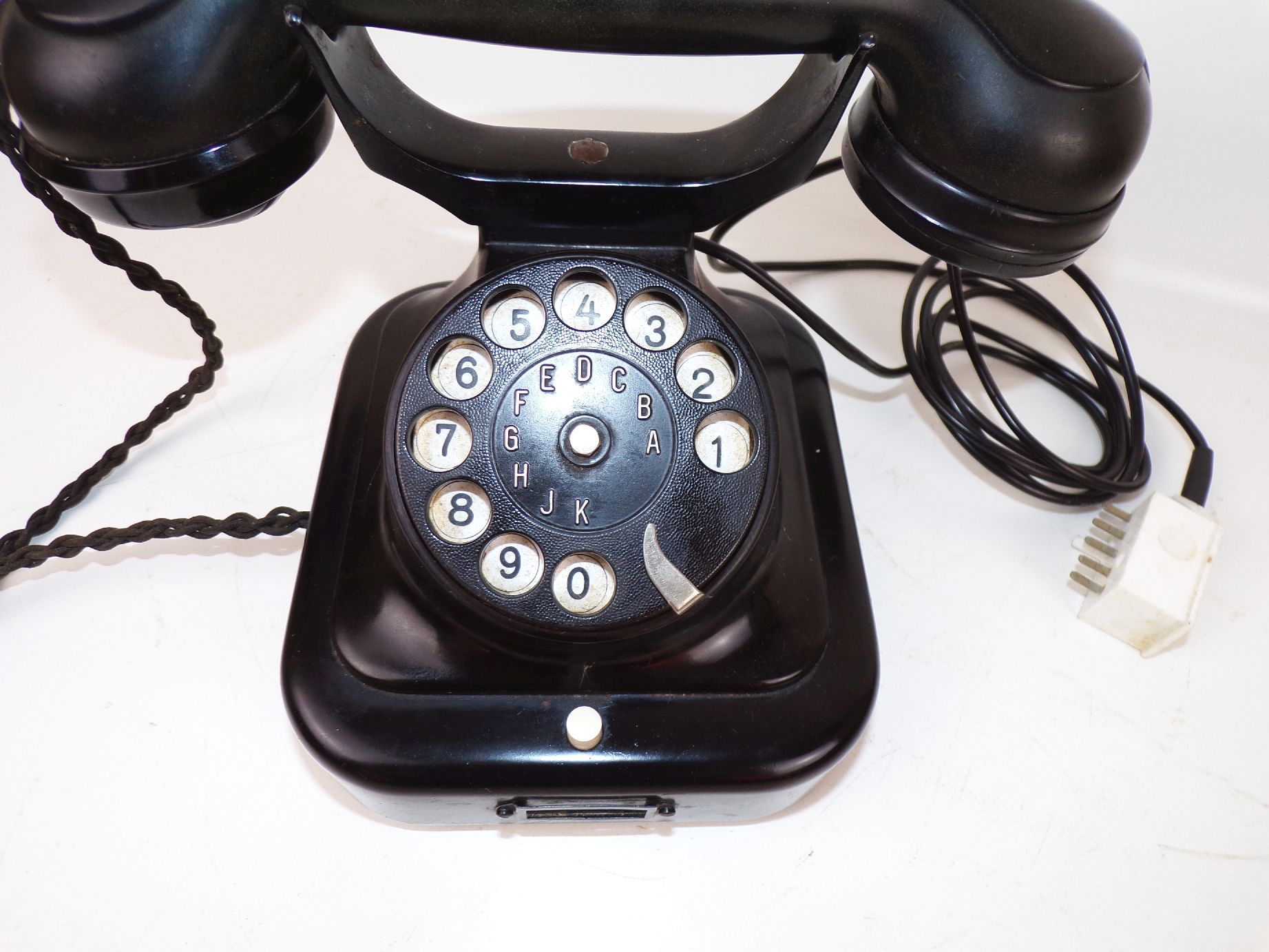 Zwietusch Wählscheibentelefon Schwarz Bakelit Art Deco V Satist 78 m BQ3 Telefon 