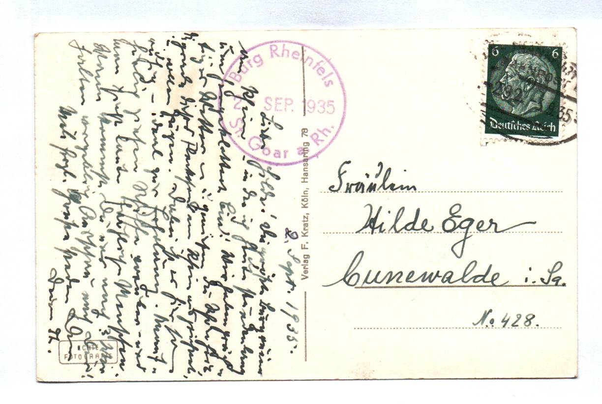 Ak St Goar am Rhein Burg Rheinfels 1935 Ak St Goar am Rhein Burg Rheinfels 1935