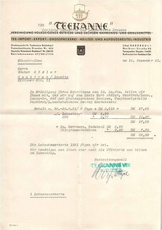 2 x R Brief Radebeul Teekanne Michel Nr 339 Mischfrankatur 