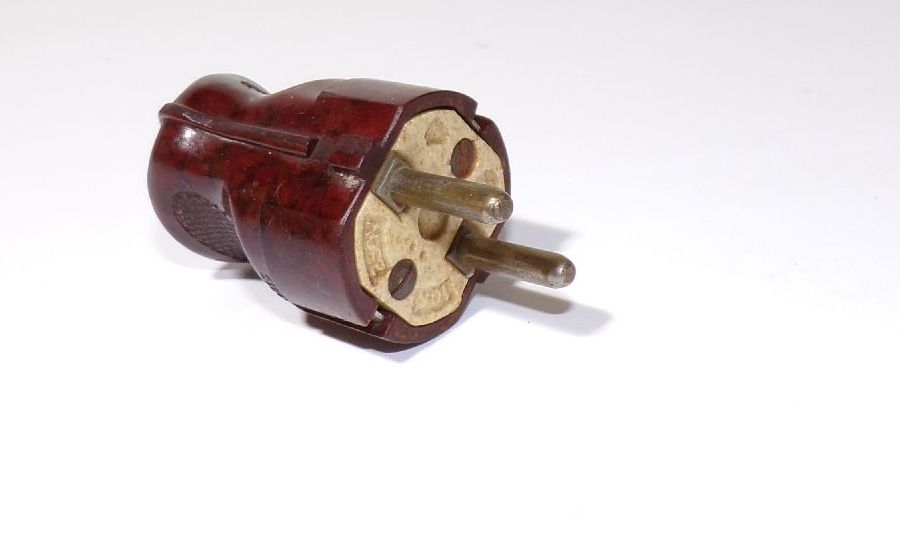 Alter Siemens Stromsteckel Kabelstecker Bakelit Schukostecker 
