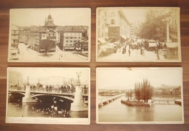 4 x Albumin Fotos auf Pappe Frankreich 16