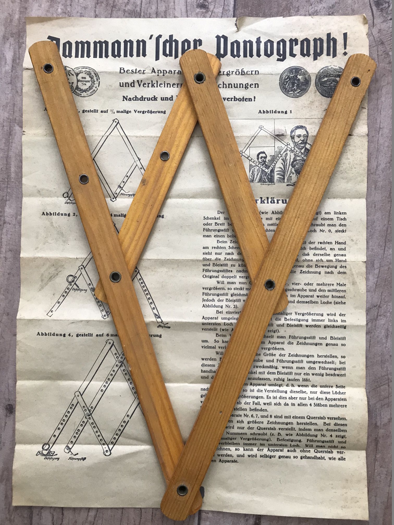 Dammannscher Pantograph Antik Nr 1 Anleitung