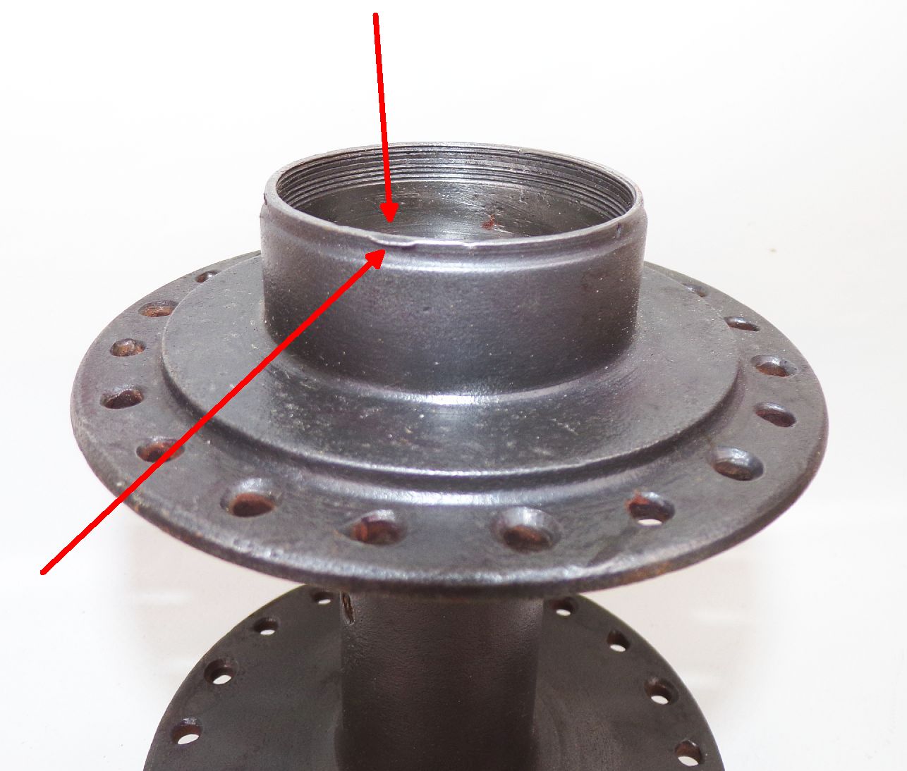 Alte Motorradnabe Achse 20 Loch Oldtimer wohl Hinterradnabe 