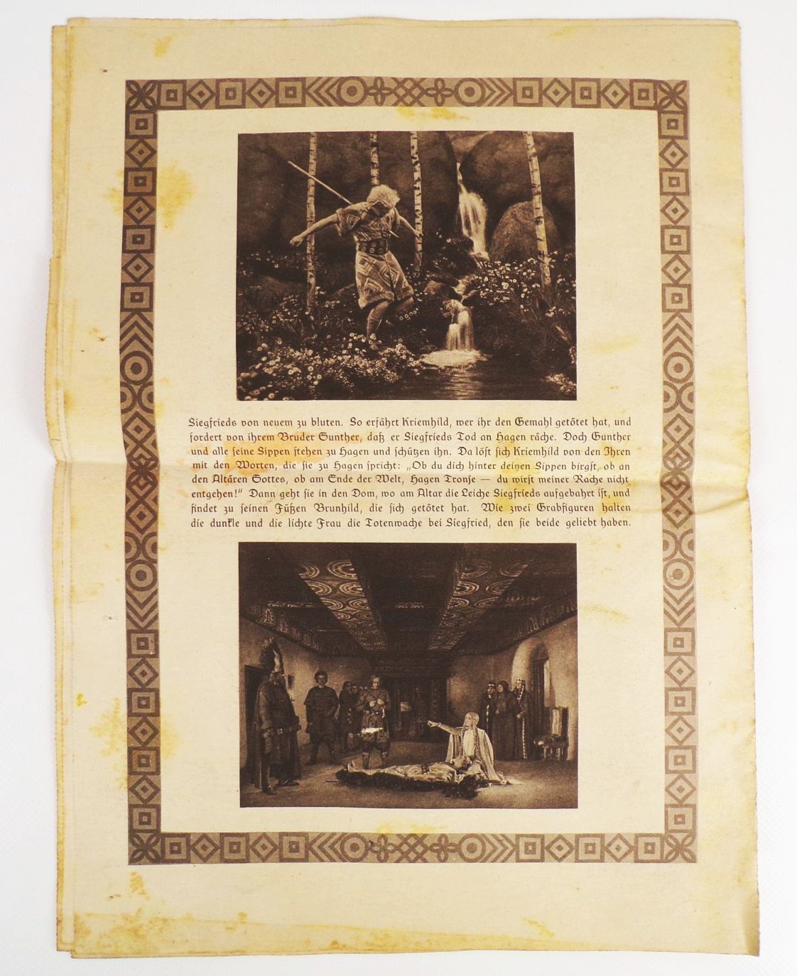 Filmprogramm Die Nibelungen Fritz Lang 1 Film Siegfried Stummfilm Original