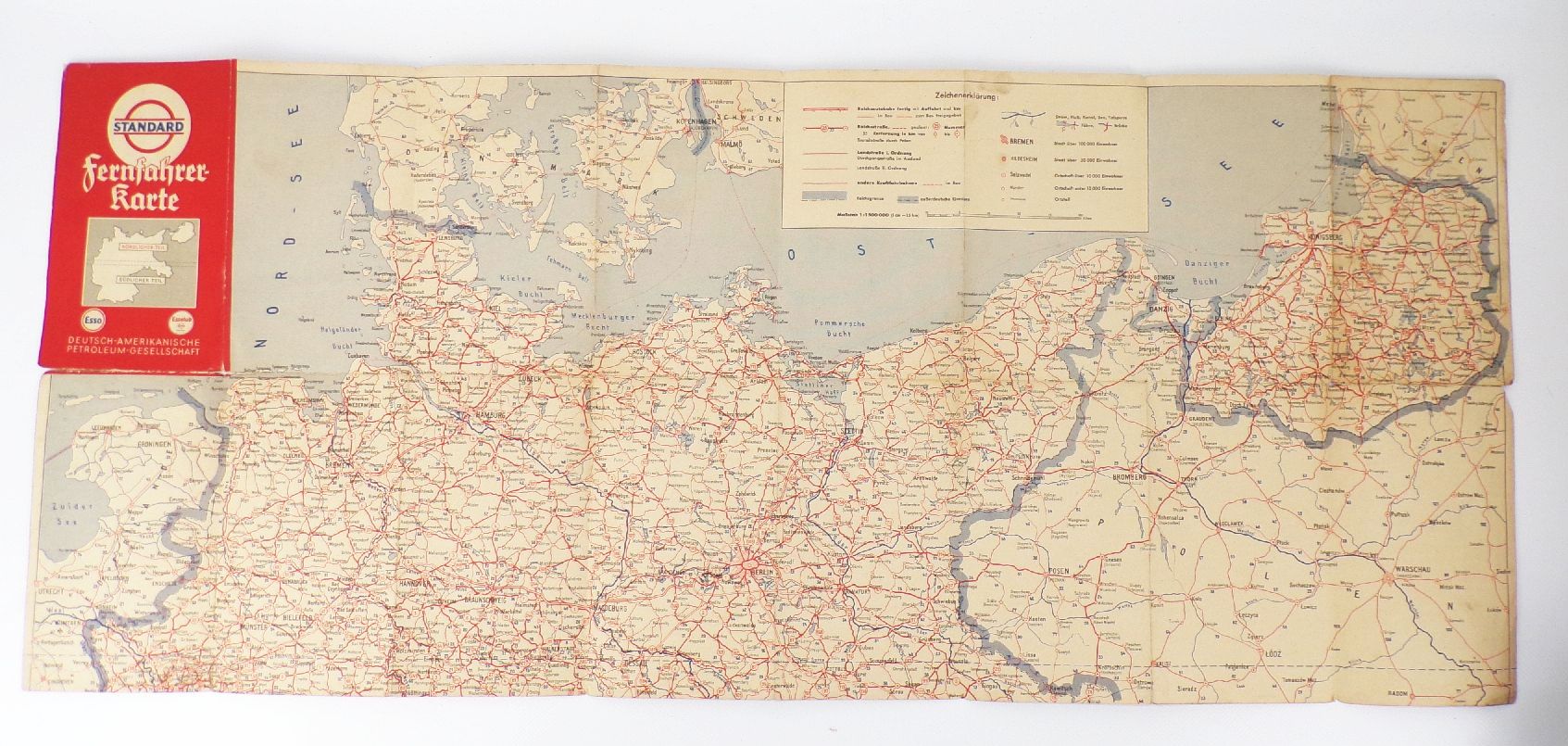Standard Fernfahrer Karte Deutsches Reich Norden Süden Gebiete Esso 1930 er Standard Fernfahrer Karte Deutsches Reich Norden Süden Gebiete Esso 1930 er