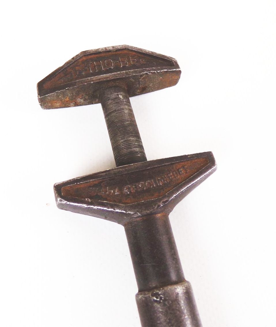 Alter Rollgabelschlüssel Schraubenschlüssel E THO BE Stahl geschmiedet 