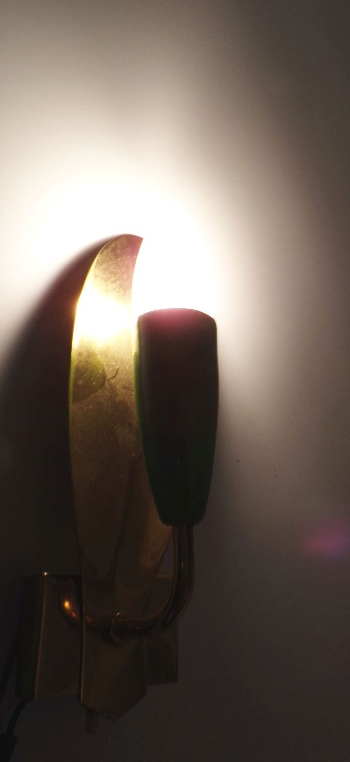 Wandlampe Sputnik Gold Grün E14 Vintage 70er Jahre Leuchte