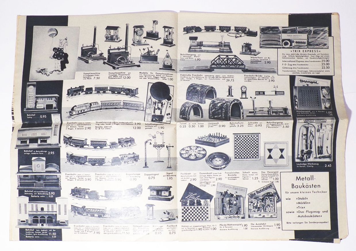 Spielwaren Katalog 1930er Tietz Chemnitz Puppen Militär Spielzeug