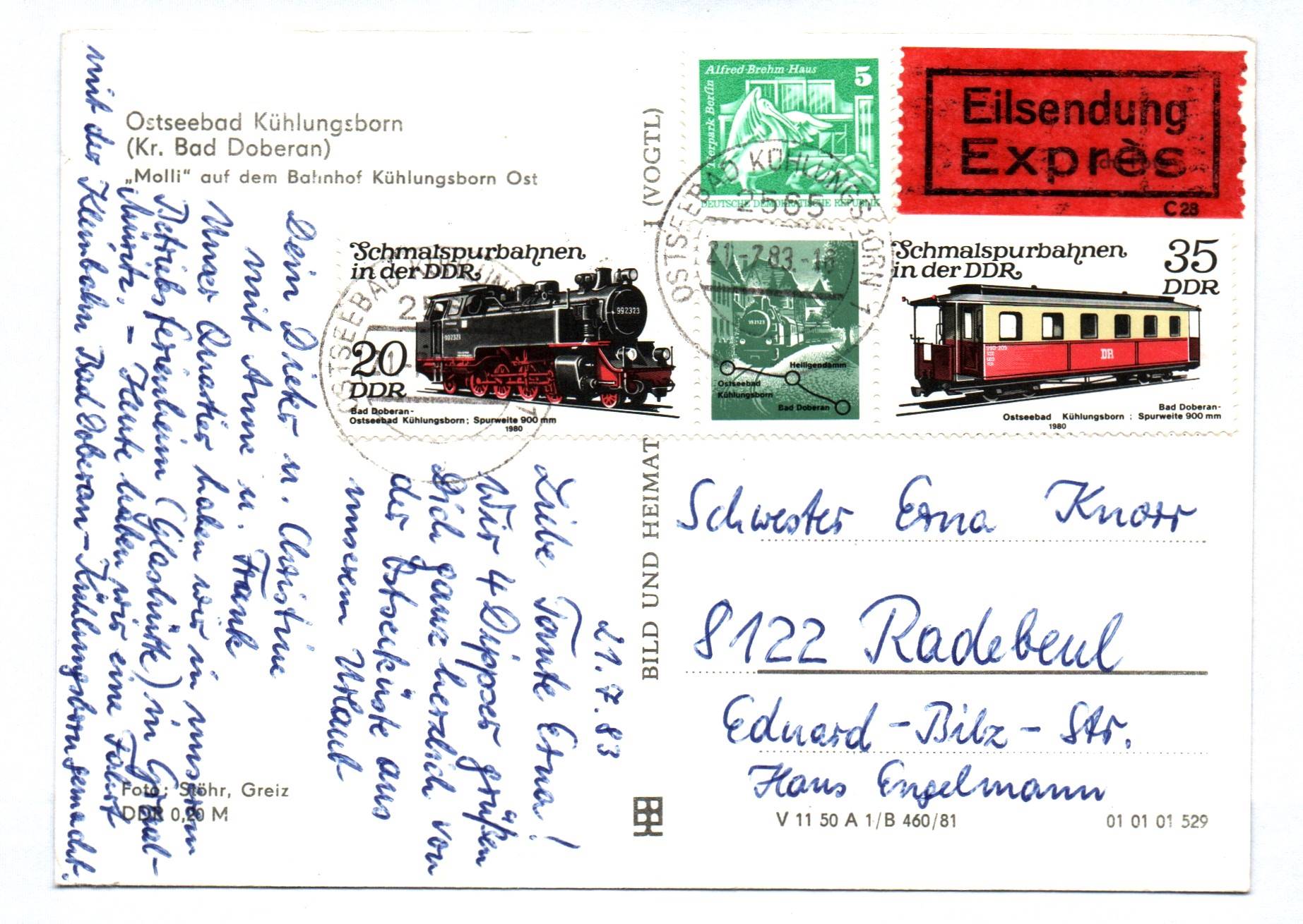 Foto Ak Molli 99 2331-9 Ostseebad Kühlungsborn 1981