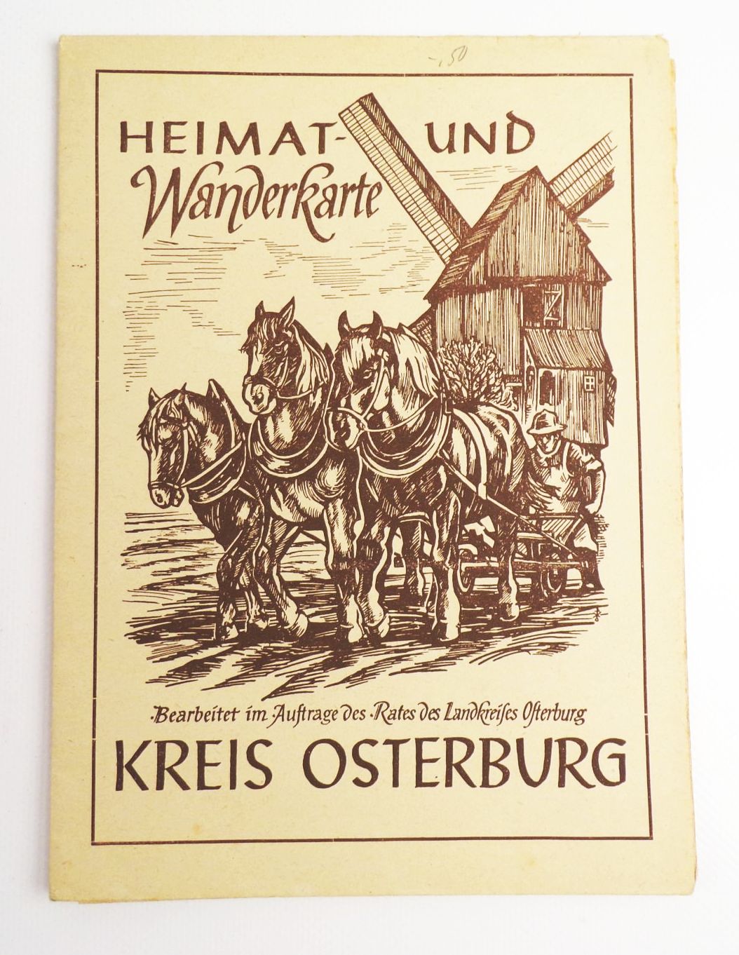Heimat und Wanderkarte Kreis Osterburg 1950 Phönix