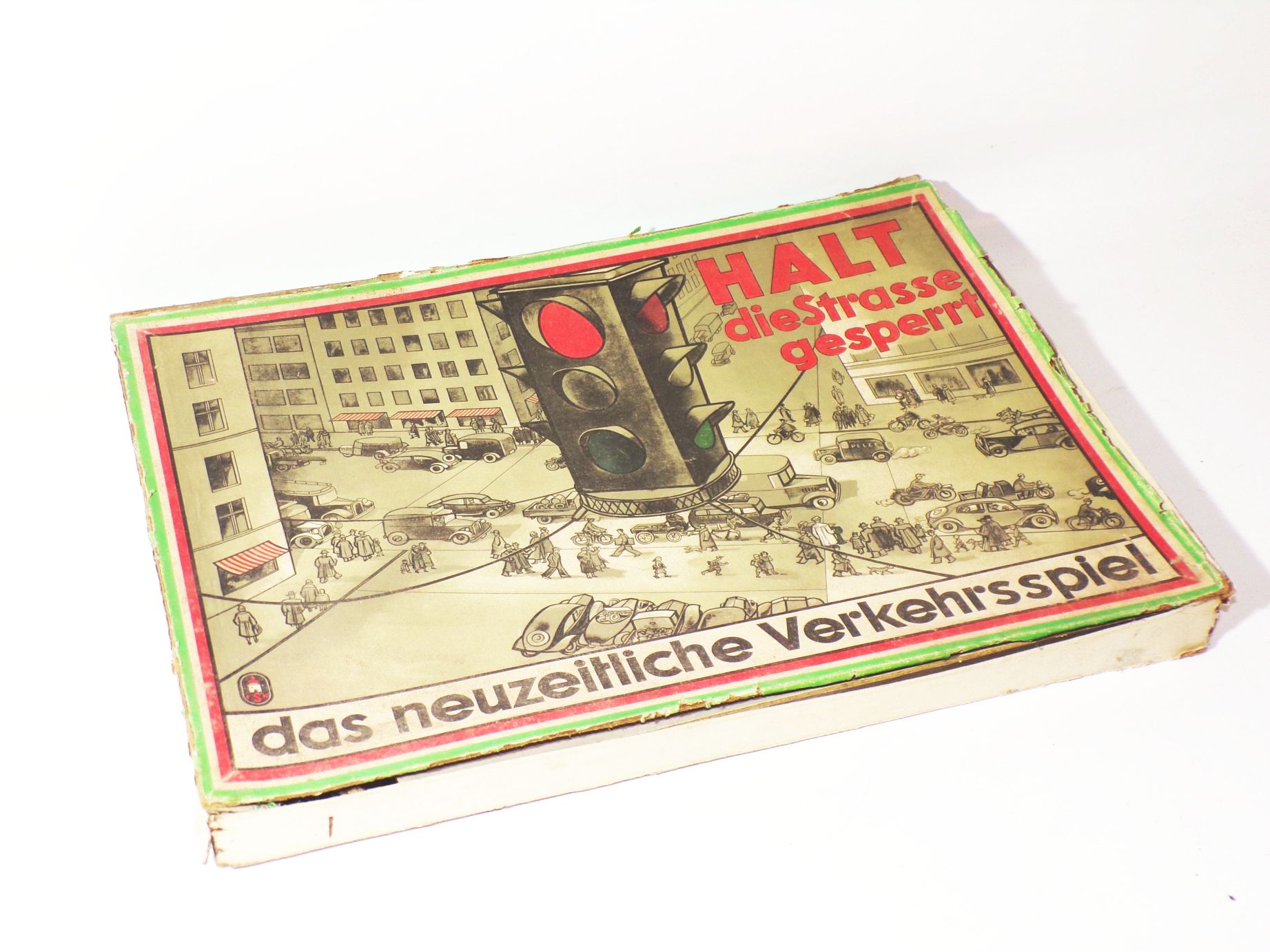Halt die Strasse gesperrt FSN das neuzeitliche Verkehrsspiel 1930er 