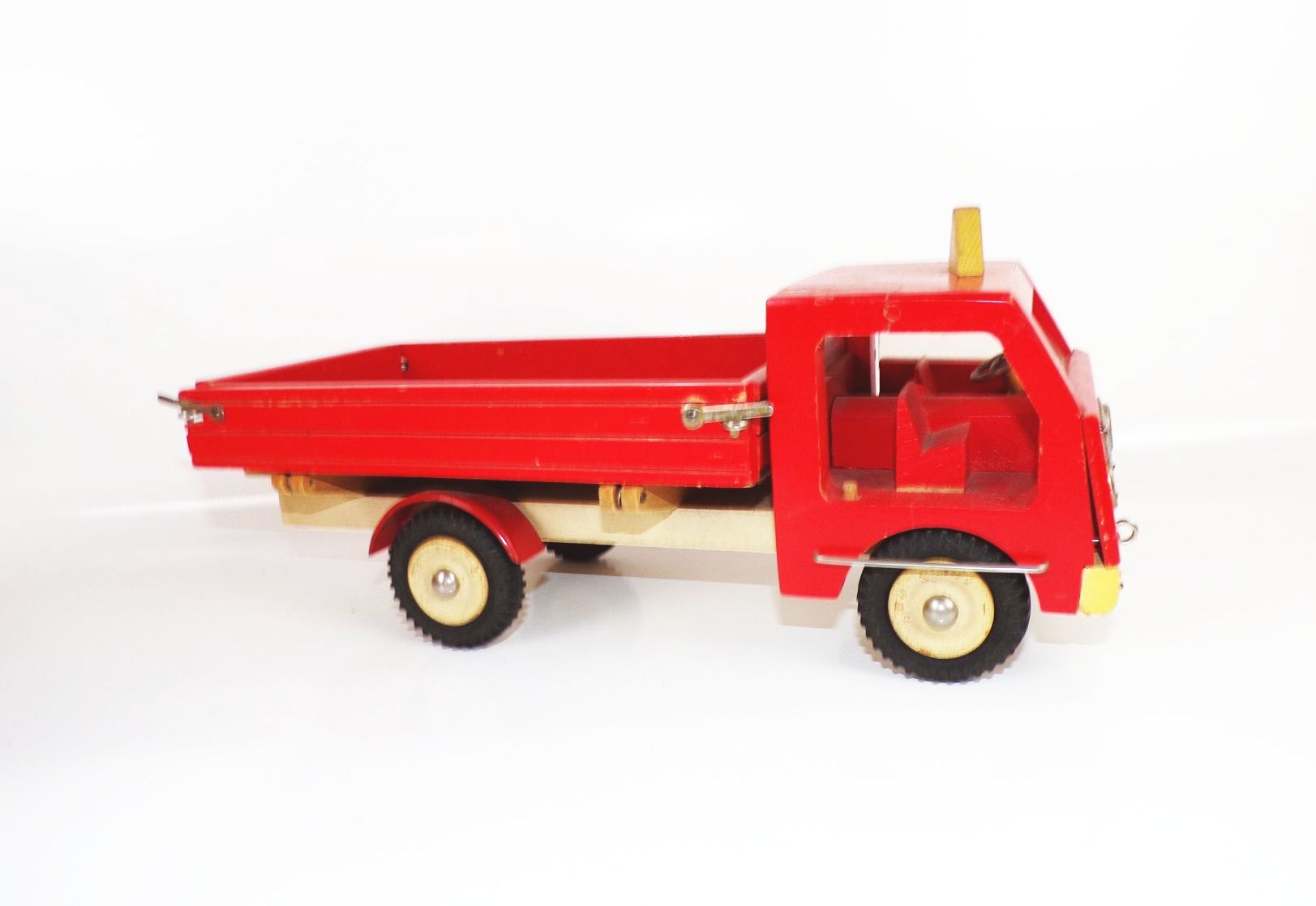 Pewesti Laster LKW mit Anhänger Rot DDR Holzspielzeug Pewesti Laster LKW mit Anhänger Rot DDR Holzspielzeug