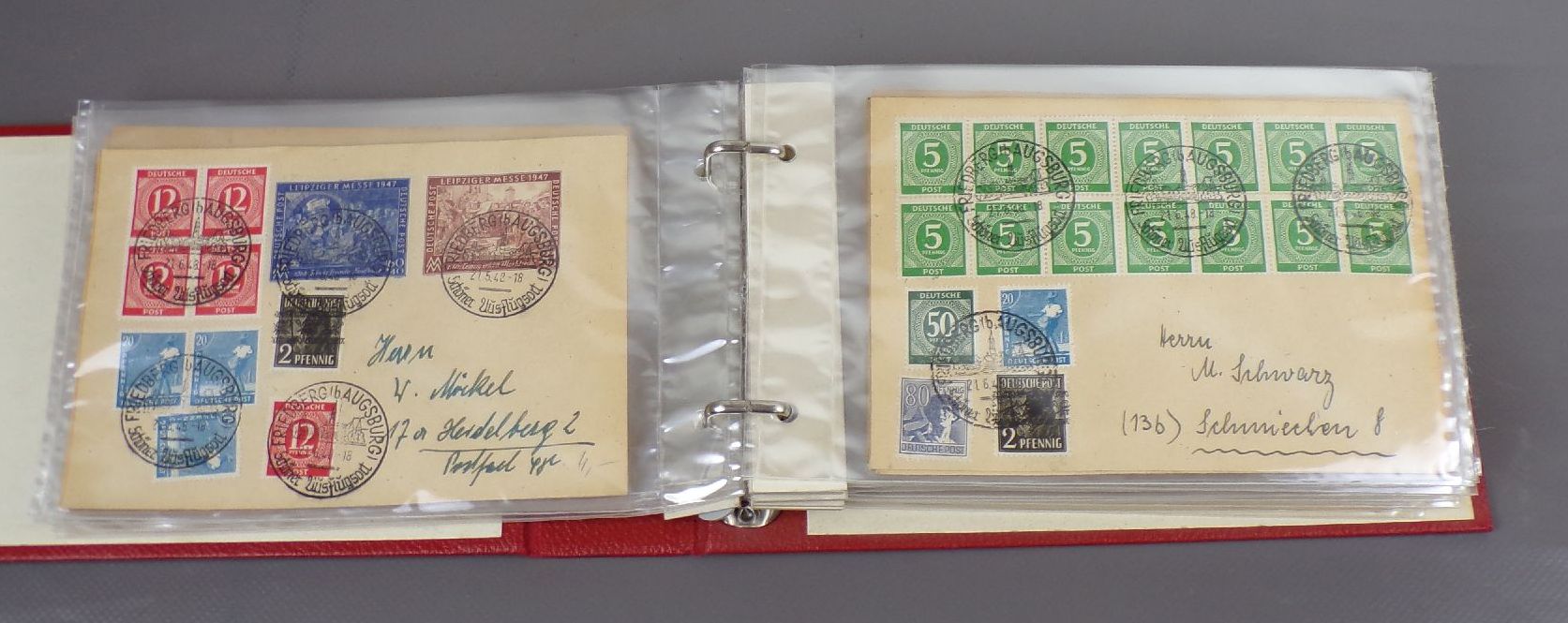 Bi Zone Ordner mit Briefen 1948 Friedberg Augsburg München Sammlung
