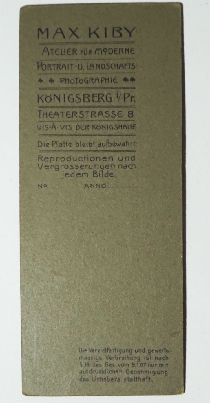 Kabinettfoto elegante Dame um 1900 Kiby Königsberg Ostpreußen Russland Foto