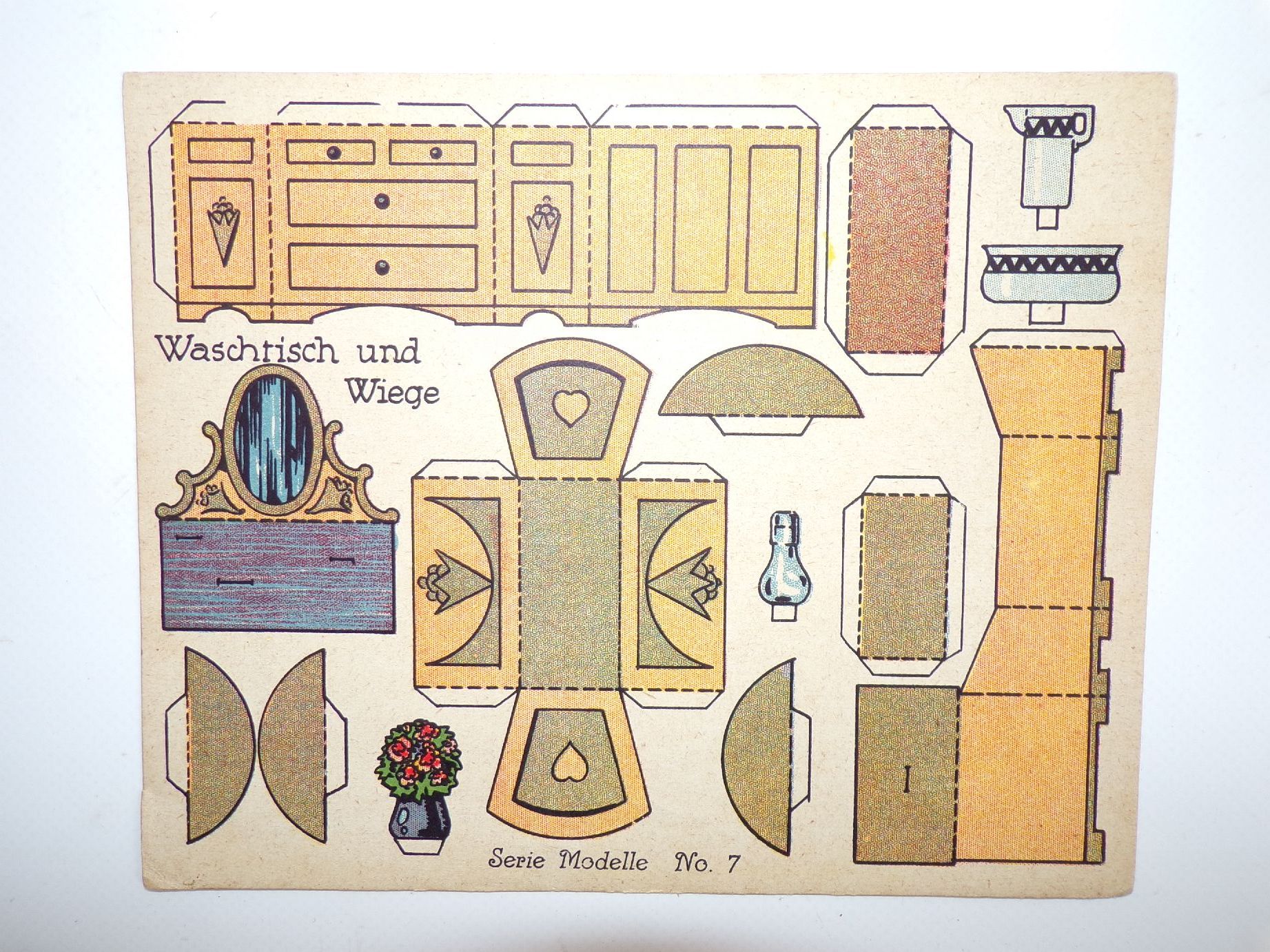 Lot Bastelbögen Brandt Kaffee Reklame Puppenmöbel Ausschneidebogen 