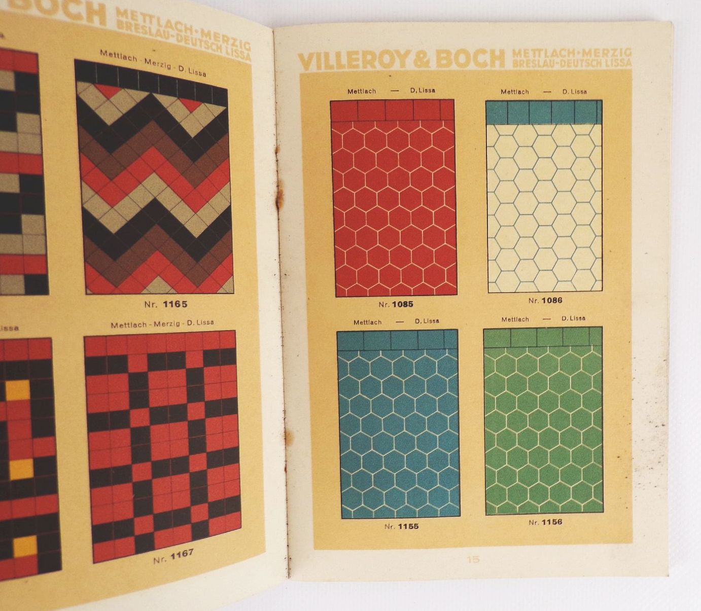 Musterbuch Villeroy und Boch Dresden Keramik Fliesen Bodenfliesen 1930
