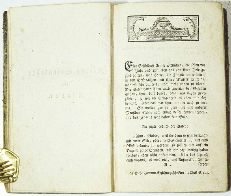 Kleine Seelenlehre für Kinder von Campe 1784 Kupfer