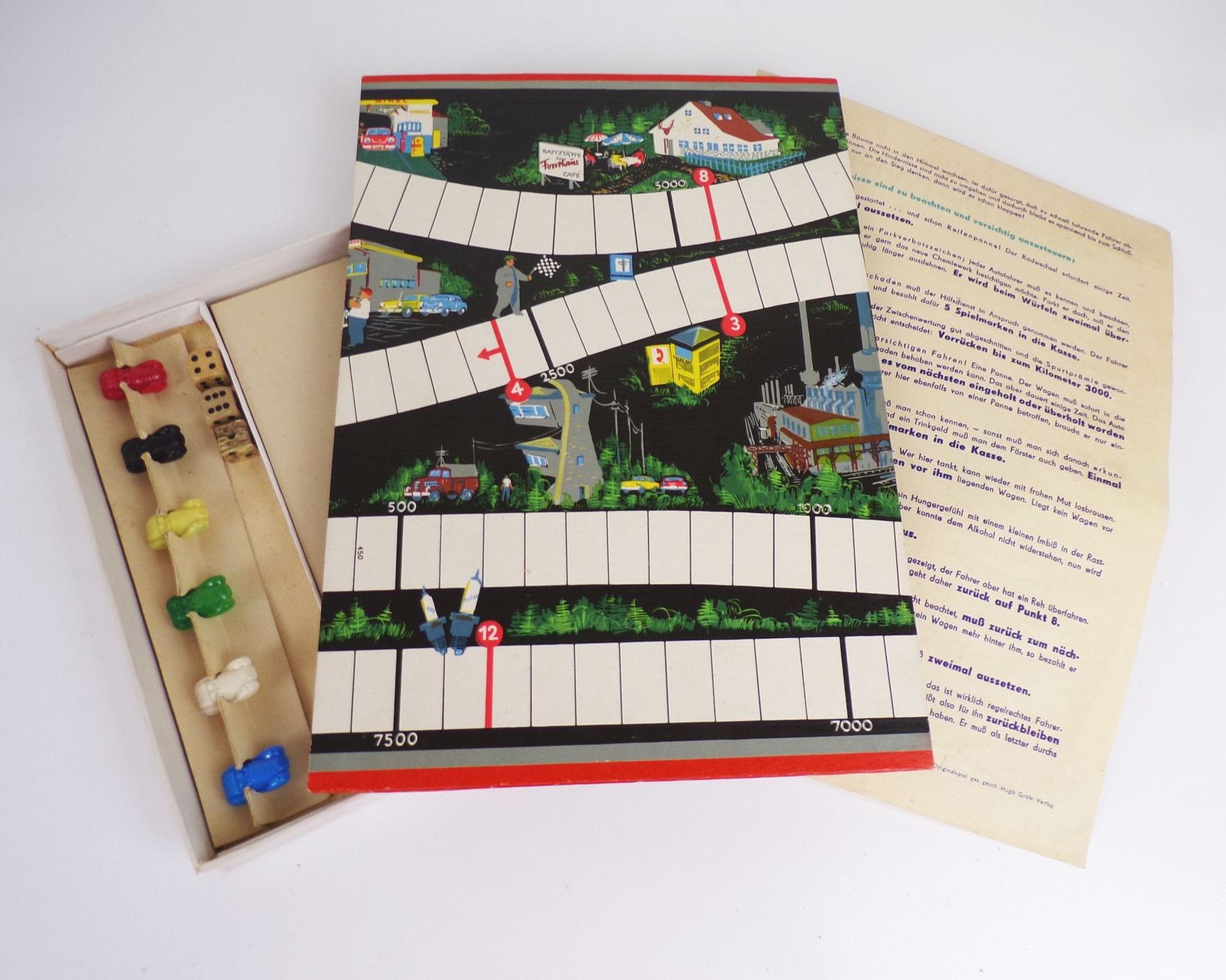 Altes Gräfe Brettspiel Autorennen wie noch nie 1962 