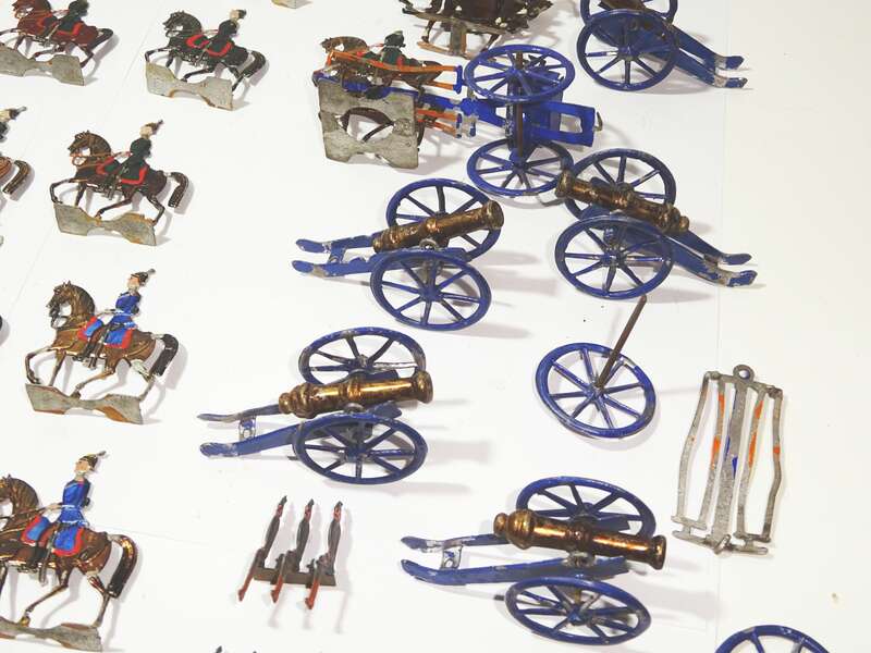 Alte Zinnfiguren sächsisches Feldartillerie Regiment 12 Reiter Kanonen