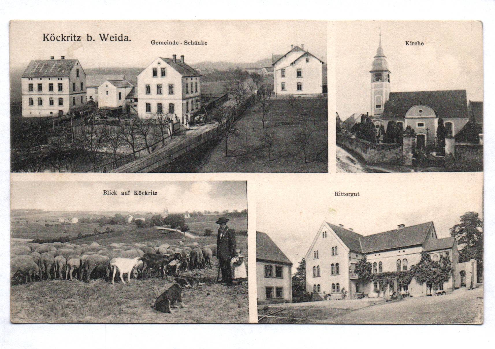 Ak Köckritz bei Weida Rittergut Kirche Gemeinde Schänke 