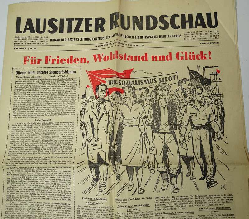 Lausitzer Rundschau Cottbus Nr 266 Jahrgang 1958 Sozialismus siegt