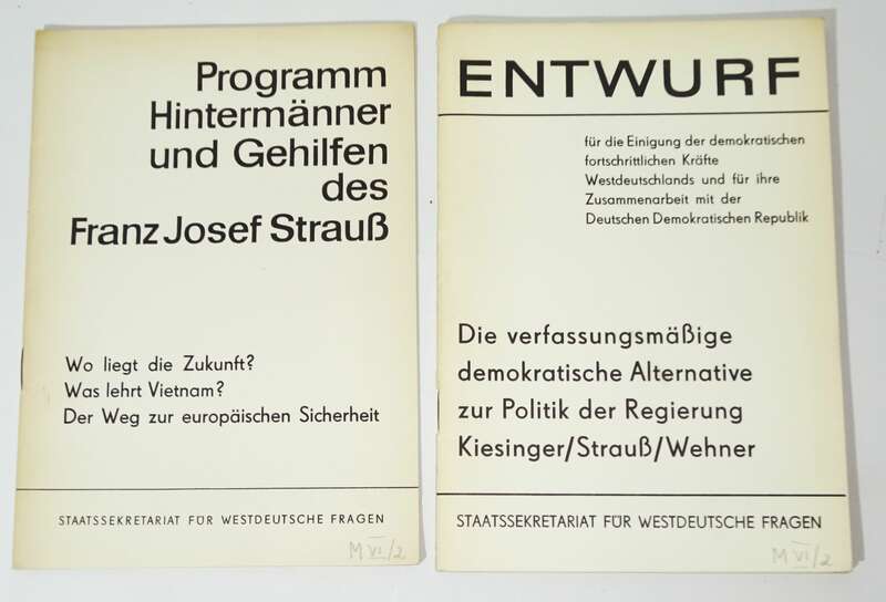 Konvolut DDR Hefte gegen Westdeutschland Strauß Neonazismus Abrüstung 