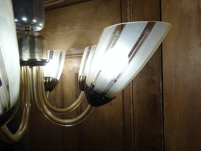 Vintage 6flamige Deckenlampe Mid Century Lampe Leuchte DDR 1950er 1960er 
