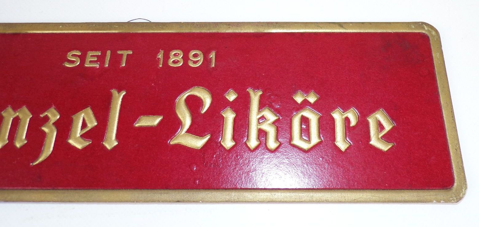 Altes Pappschild Prenzel Liköre seit 1891 Zittau Sachsen Spirituose 