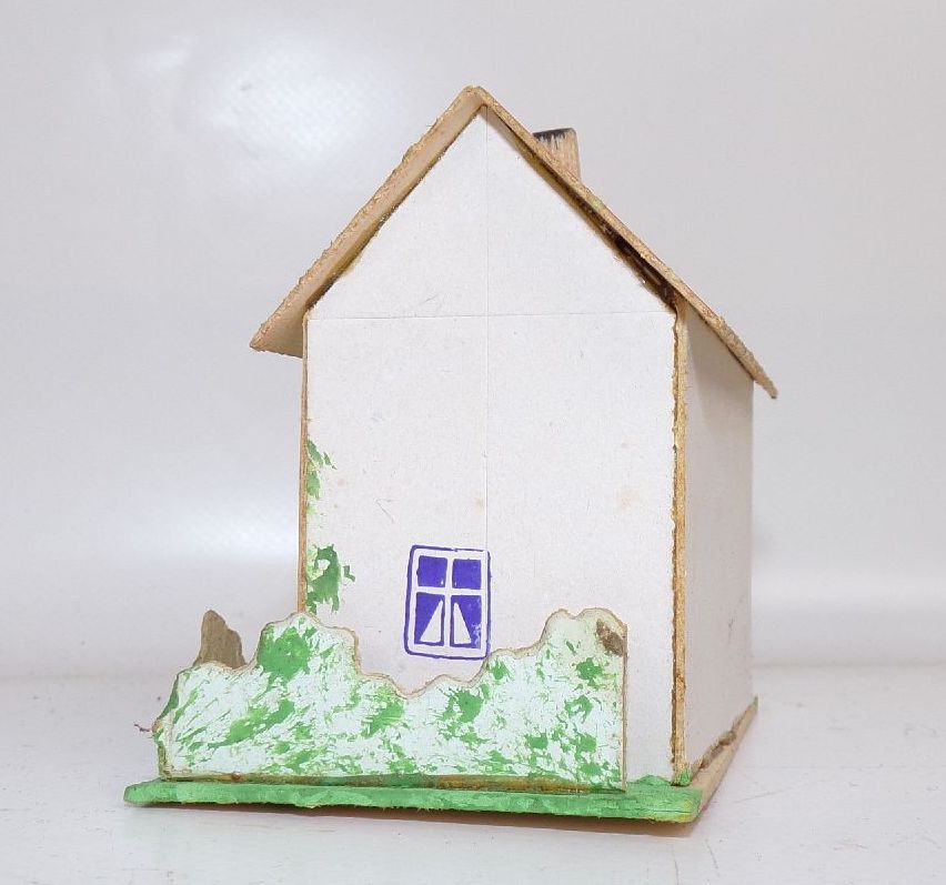 Alte Häuser aus Pappe Modellbau Modelleisenbahn 1940 1950 er OVP 