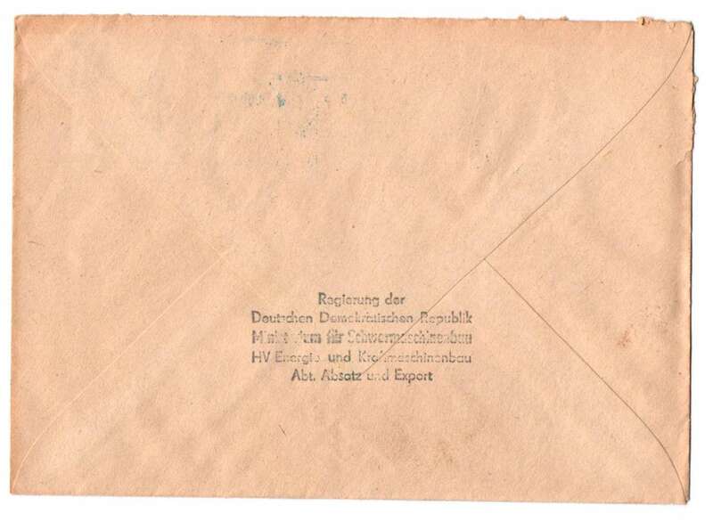 Brief Berlin 1955 Regierung der DDR Schwermaschinenbau Ministerium Vignette 