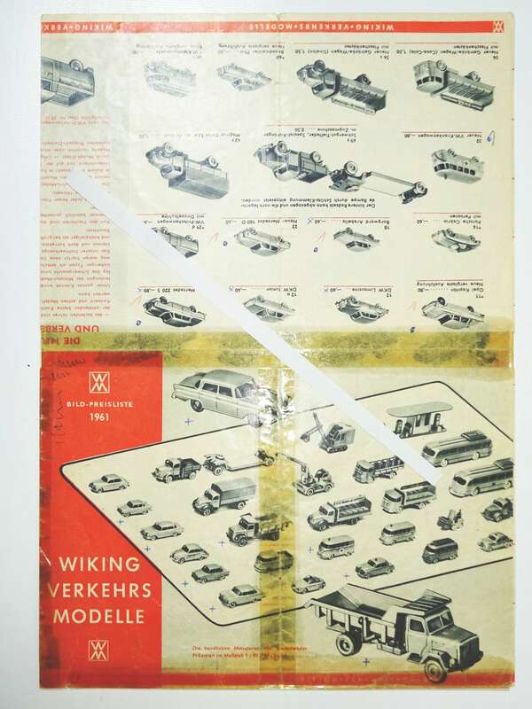 Prospekt Wiking Verkehrsmodelle 1961 Bild Preisliste 