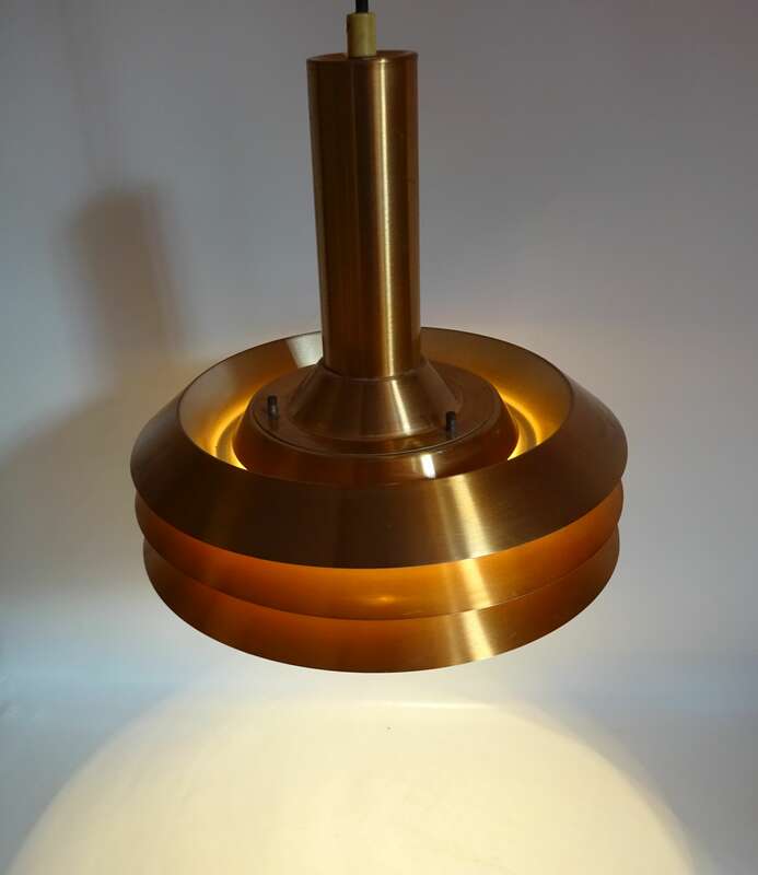 Alte Kupfer Deckenlampe copper Mid Century Vintage Lampe