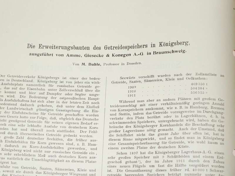 Sonderdruck Buhle Dresden Erweiterungsbau Kornspeicher Königsberg Ostpreußen 1904
