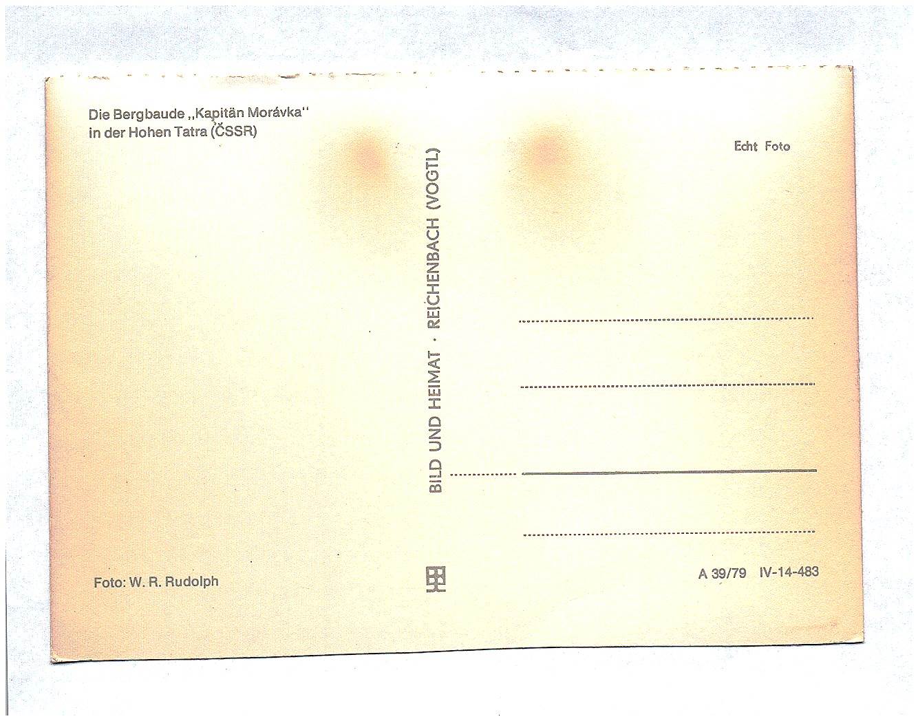Ak Die Bergbaude Kapitän Moravka in der Hohen Tatra CSSR Echtfoto Ak Die Bergbaude Kapitän Moravka in der Hohen Tatra CSSR Echtfoto