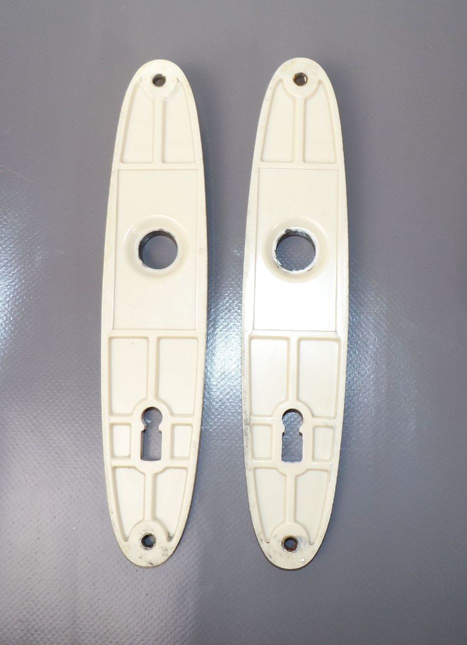 Alte Türgarnitur Türklinke Türbeschlag Art Deco Beige Creme Set 1930 er Bauhaus