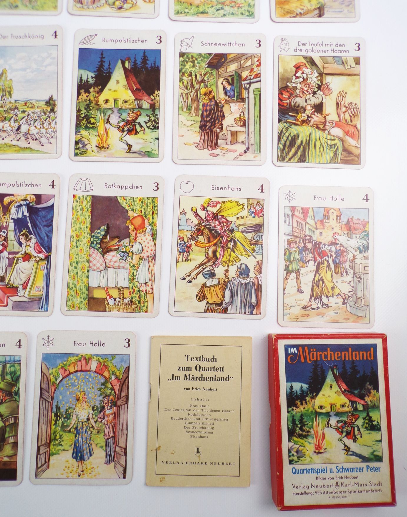 Im Märchenland Quartettspiel und Schwarzer Peter 1956 Neubert Im Märchenland Quartettspiel und Schwarzer Peter 1956 Neubert